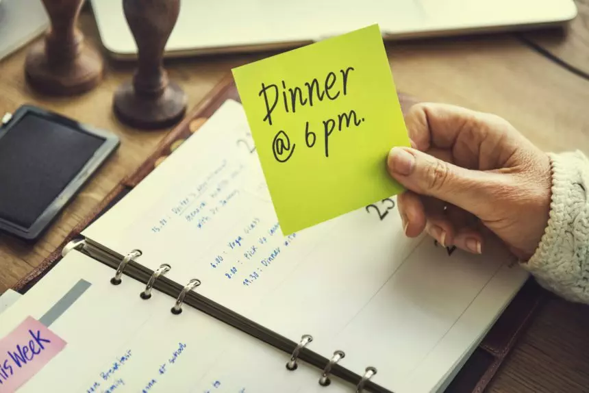 Dinner Appointment Organize Plan List Manage Concept