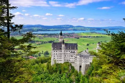 Neuschwanstein Castle the famous castle in Germany located in Fu
